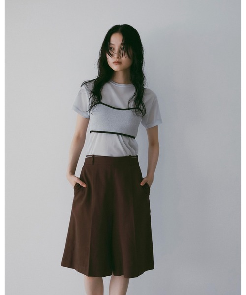 anuke(アンヌーク)の「Linen Half Pants(その他パンツ・レディース・ネイビー/ブラウン・36inch/38inch)」の4枚目の写真