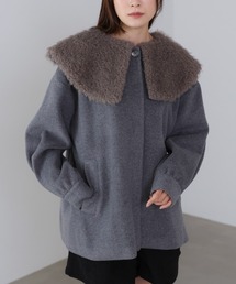 Bab（バブ）の「2WAYビッグカラーハーフコート（ダウンジャケット/コート）」