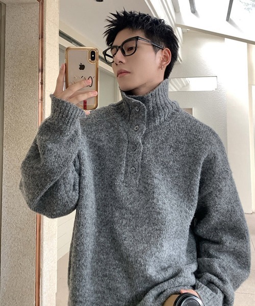 Ressaca（レサーカ）の「オーバーサイズタートルネックニット（ニット/セーター・メンズ・ブラック/グレー/ベージュ/ホワイト・M/L/XL）」の3枚目の写真