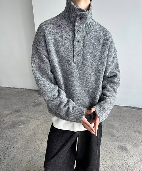 Ressaca（レサーカ）の「オーバーサイズタートルネックニット（ニット/セーター・メンズ・ブラック/グレー/ベージュ/ホワイト・M/L/XL）」の18枚目の写真