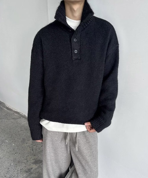Ressaca（レサーカ）の「オーバーサイズタートルネックニット（ニット/セーター・メンズ・ブラック/グレー/ベージュ/ホワイト・M/L/XL）」の12枚目の写真