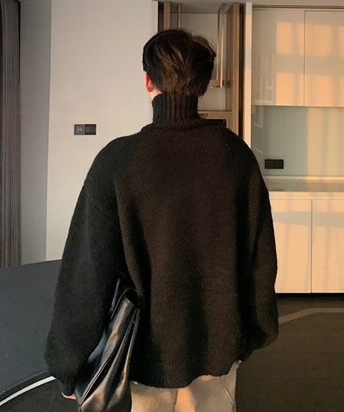 Ressaca（レサーカ）の「オーバーサイズタートルネックニット（ニット/セーター・メンズ・ブラック/グレー/ベージュ/ホワイト・M/L/XL）」の11枚目の写真