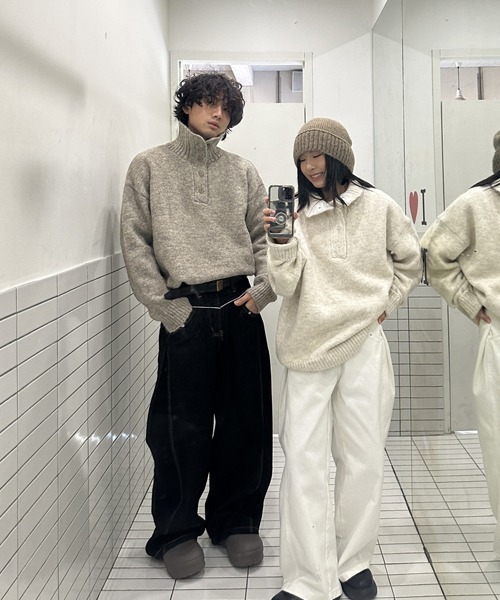 Ressaca（レサーカ）の「オーバーサイズタートルネックニット（ニット/セーター・メンズ・ブラック/グレー/ベージュ/ホワイト・M/L/XL）」の19枚目の写真