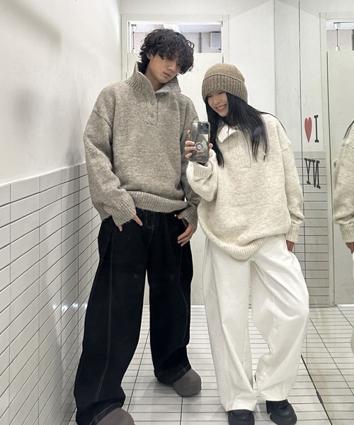 Ressaca（レサーカ）の「オーバーサイズタートルネックニット（ニット/セーター・メンズ・ブラック/グレー/ベージュ/ホワイト・M/L/XL）」の20枚目の写真