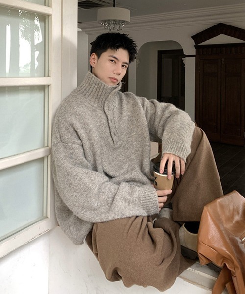 Ressaca（レサーカ）の「オーバーサイズタートルネックニット（ニット/セーター・メンズ・ブラック/グレー/ベージュ/ホワイト・M/L/XL）」の22枚目の写真