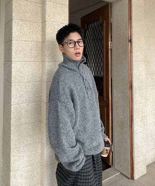 Ressaca（レサーカ）の「オーバーサイズタートルネックニット（ニット/セーター・メンズ・ブラック/グレー/ベージュ/ホワイト・M/L/XL）」の15枚目の写真