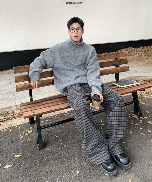 Ressaca（レサーカ）の「オーバーサイズタートルネックニット（ニット/セーター・メンズ・ブラック/グレー/ベージュ/ホワイト・M/L/XL）」の17枚目の写真