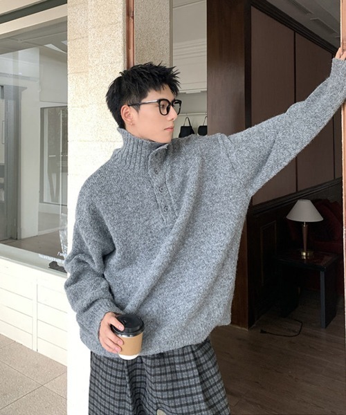Ressaca（レサーカ）の「オーバーサイズタートルネックニット（ニット/セーター・メンズ・ブラック/グレー/ベージュ/ホワイト・M/L/XL）」の13枚目の写真