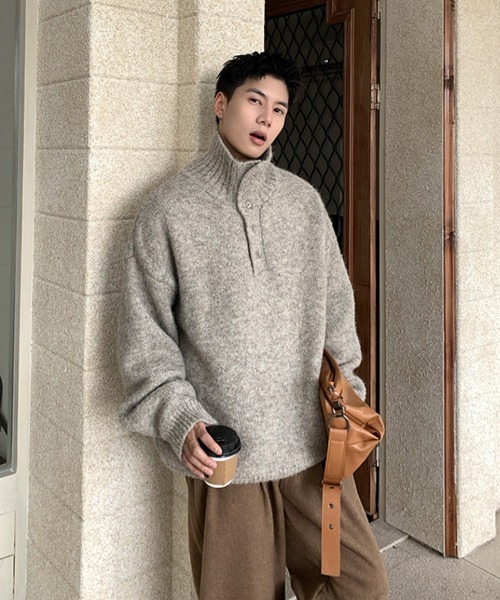 Ressaca（レサーカ）の「オーバーサイズタートルネックニット（ニット/セーター・メンズ・ブラック/グレー/ベージュ/ホワイト・M/L/XL）」の6枚目の写真