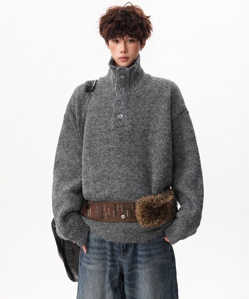 Ressaca（レサーカ）の「オーバーサイズタートルネックニット（ニット/セーター・メンズ・ブラック/グレー/ベージュ/ホワイト・M/L/XL）」の8枚目の写真