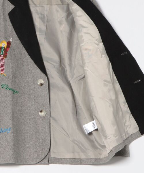 セール】HOOK -original- レトロ調人物刺繍異素材襟テーラード