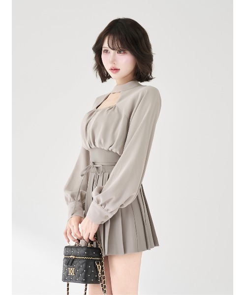 Darich（ダーリッチ）の「ドッキングコルセットプリーツミニワンピース（ワンピース・レディース・アイボリー/ブラック/グレー・FREE/FL）」の3枚目の写真