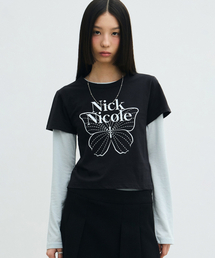 BUTTERFLY SIGNATURE CROP TOP_BLACK WHITE