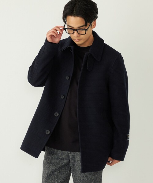 SHIPS Colors（シップス カラーズ）の「SHIPS Colors:ホロウ ウール シングルピーコート（ピーコート・メンズ・ダークブルー/グレー・MEDIUM/LARGE/X-LARGE）」の9枚目の写真