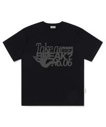 06 ブレイクプリントオーバーサイズ半袖Tシャツ ブラック