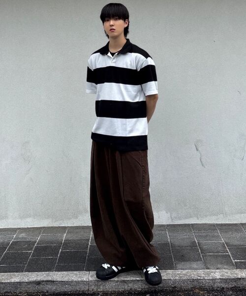CHASECULT(チェイスカルト)の「メンズストライプカラー半袖Tシャツ-ブラック(ポロシャツ・メンズ・ブラック・95/105/100)」の3枚目の写真