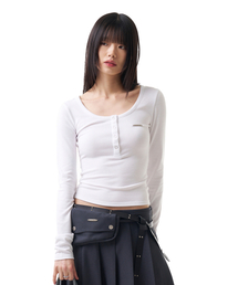 Button Fitted Top (White)