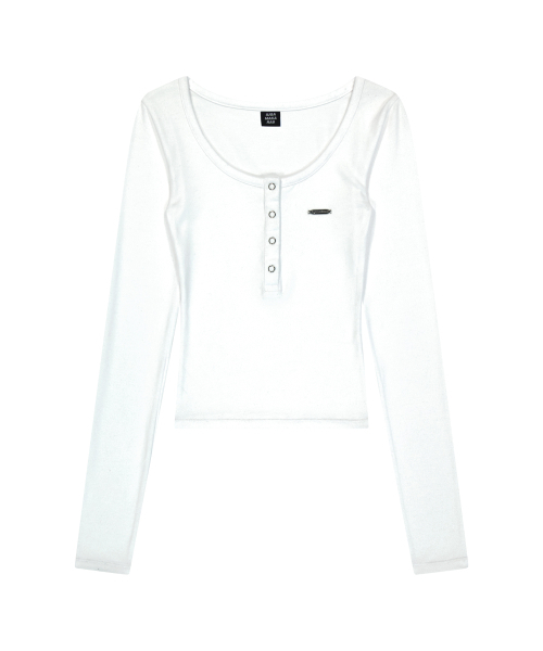 IUGAMAKARAS(イウガマカラス)の「Button Fitted Top (White)(Tシャツ/カットソー・レディース・その他・FREE)」の2枚目の写真