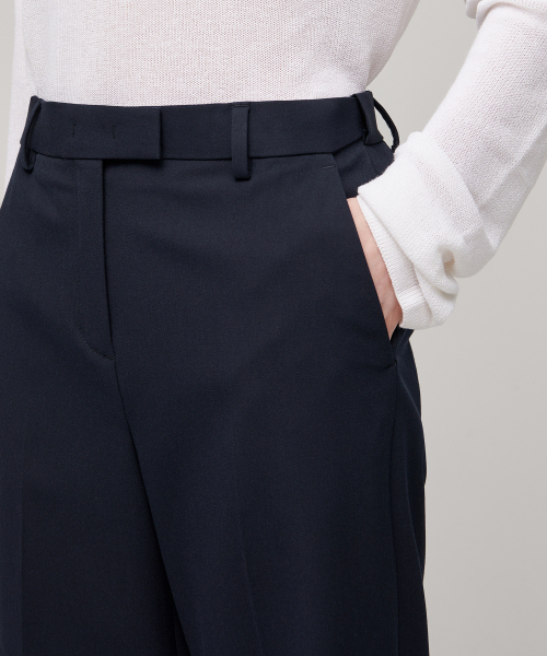 MUSINSA STANDARD WOMAN（ムシンサスタンダードウーマン）の「ウィメンズワイドヒドゥンバンディングスラックス[ネイビー]（スラックス・レディース・その他・24/25/26/27/28/29/34/32/30）」の6枚目の写真