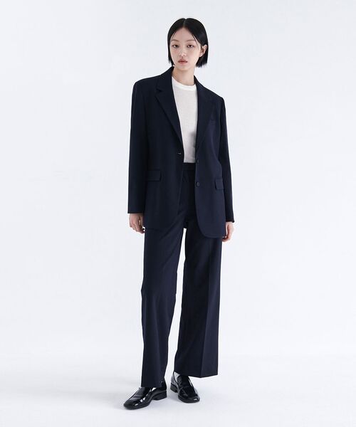 MUSINSA STANDARD WOMAN（ムシンサスタンダードウーマン）の「ウィメンズワイドヒドゥンバンディングスラックス[ネイビー]（スラックス・レディース・その他・24/25/26/27/28/29/34/32/30）」の8枚目の写真