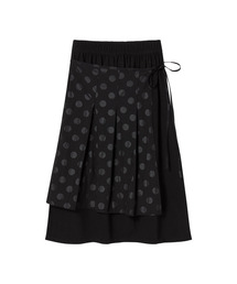 THE GREEN LAB（ザグリーンラボ）の「ドットラップスカート[ブラック]（スカート）」