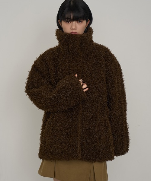 NOGLE（ノグル）の「【NOGLE/ノグル】カーリーシャギーボアスタンドコート（その他アウター・レディース・ライトベージュ/ダークブラウン・FREE）」の20枚目の写真