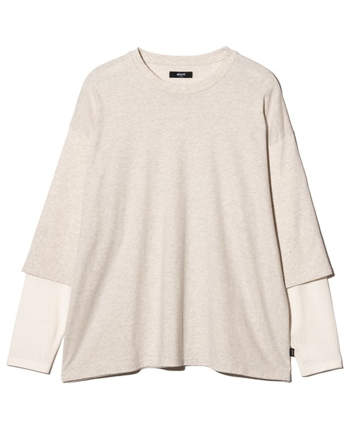 glamb(グラム)の「Blow Layered Cutsew / ブロウレイヤードカットソー(Tシャツ/カットソー・メンズ・ホワイト/ブラック/カーキ・S/M/L)」の4枚目の写真