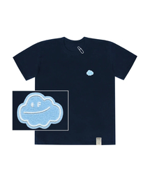 [UNISEX]雲スマイル刺繍バンファルティ_ネイビー