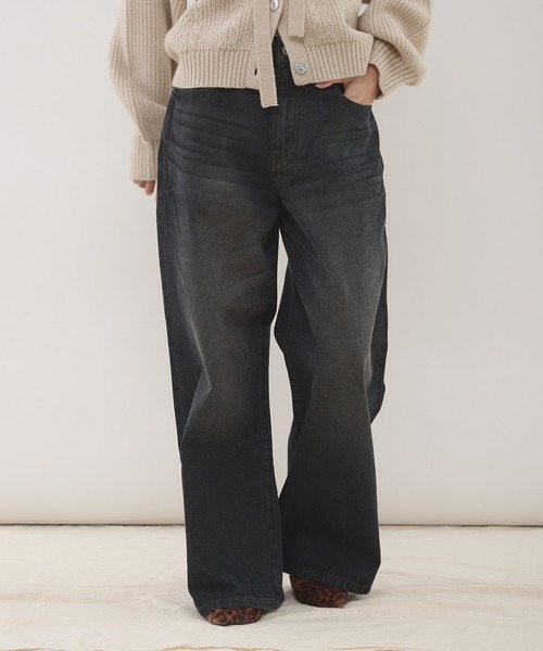 cinch-back flare denim pants / シンチバックフレアデニムパンツ