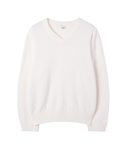 P.IN.O（ピインオ）の「Cotton V-neck semi-over knit - ivory（ニット/セーター・メンズ・その他・MEDIUM）」の2枚目の写真