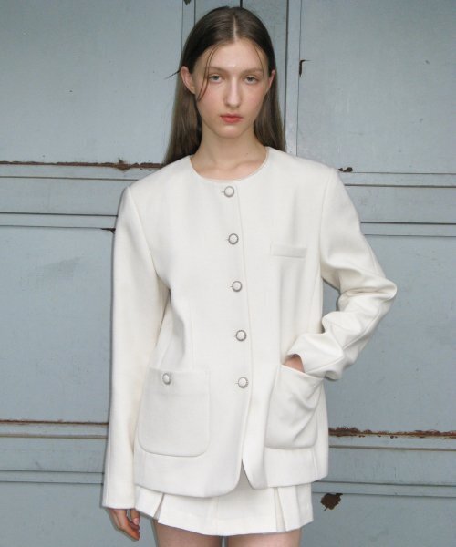 SINOON(シヌーン)の「MELTON TWEED JACKET (LINEN)(その他アウター・レディース・その他・FREE)」の1枚目の写真