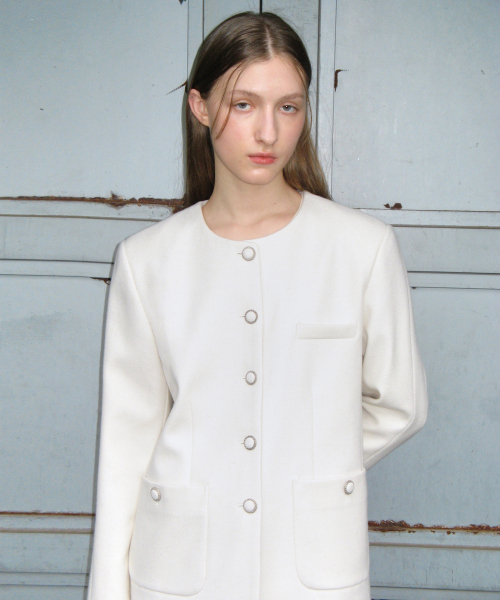 SINOON(シヌーン)の「MELTON TWEED JACKET (LINEN)(その他アウター・レディース・その他・FREE)」の4枚目の写真