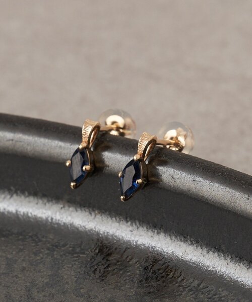 GALLARDAGALANTE(ガリャルダガランテ)の「【2.718】サファイアスタッドピアス(ピアス(両耳用)・レディース・ゴールド・FREE)」の1枚目の写真
