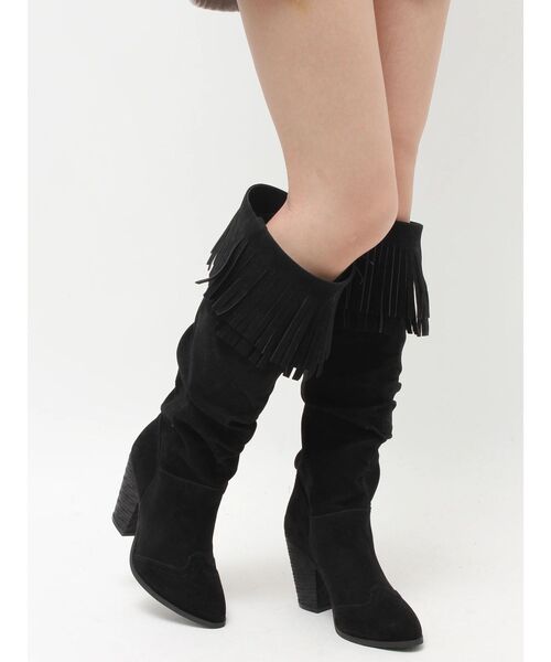 EVRIS（エヴリス）の「フリンジデザインロングブーツ（ブーツ・レディース・ブラック/ホワイト・SMALL/MEDIUM/LARGE）」の15枚目の写真