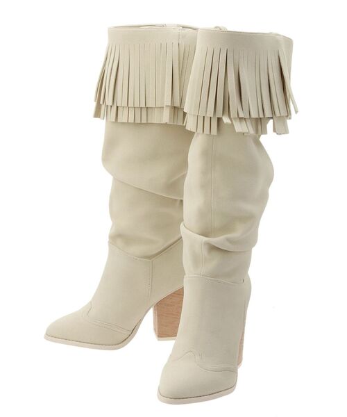 EVRIS（エヴリス）の「フリンジデザインロングブーツ（ブーツ・レディース・ブラック/ホワイト・SMALL/MEDIUM/LARGE）」の16枚目の写真