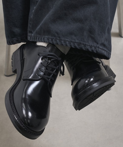 PUBLIC TOKYO(パブリックトウキョウ)の「SCOTCHGARDレザープレーントゥ(ドレスシューズ・メンズ・ブラック・1/2/3)」の2枚目の写真