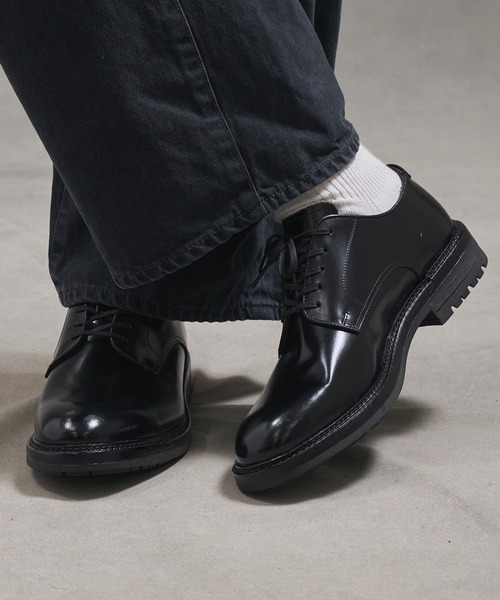 PUBLIC TOKYO(パブリックトウキョウ)の「SCOTCHGARDレザープレーントゥ(ドレスシューズ・メンズ・ブラック・1/2/3)」の3枚目の写真