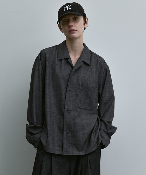 remer（リメール）の「loose basic shirt - shadow glen check /ルーズベーシックシャツシャドーグレンチェック【短丈】（シャツ/ブラウス・メンズ・ブラック/アッシュグレー・X-SMALL/SMALL/MEDIUM/LARGE）」の8枚目の写真