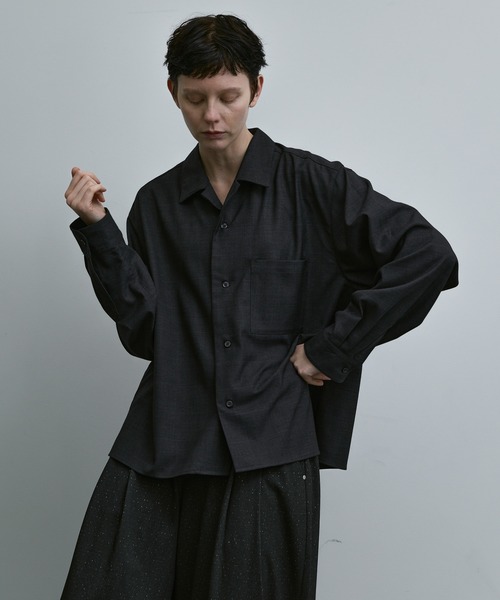 remer（リメール）の「loose basic shirt - shadow glen check /ルーズベーシックシャツシャドーグレンチェック【短丈】（シャツ/ブラウス・メンズ・ブラック/アッシュグレー・X-SMALL/SMALL/MEDIUM/LARGE）」の17枚目の写真