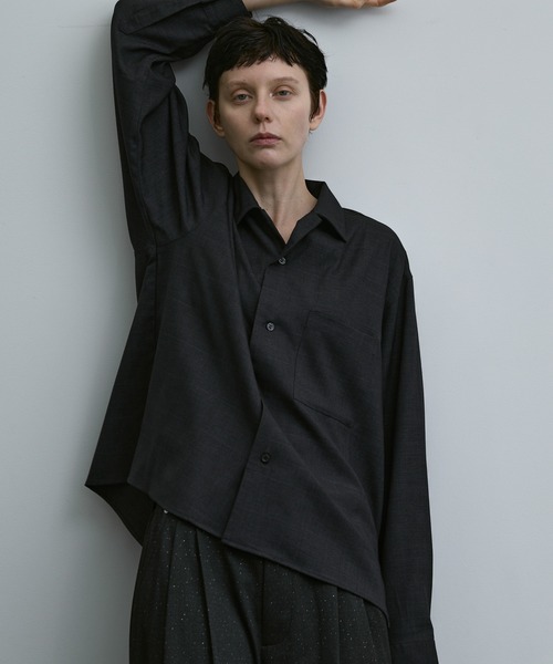 remer（リメール）の「loose basic shirt - shadow glen check /ルーズベーシックシャツシャドーグレンチェック【短丈】（シャツ/ブラウス・メンズ・ブラック/アッシュグレー・X-SMALL/SMALL/MEDIUM/LARGE）」の14枚目の写真