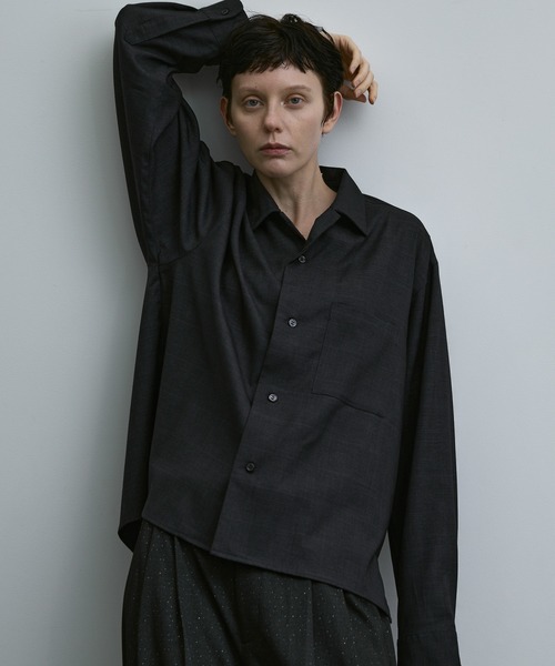 remer（リメール）の「loose basic shirt - shadow glen check /ルーズベーシックシャツシャドーグレンチェック【短丈】（シャツ/ブラウス・メンズ・ブラック/アッシュグレー・X-SMALL/SMALL/MEDIUM/LARGE）」の13枚目の写真