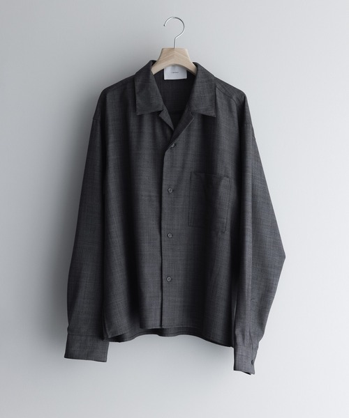 remer（リメール）の「loose basic shirt - shadow glen check /ルーズベーシックシャツシャドーグレンチェック【短丈】（シャツ/ブラウス・メンズ・ブラック/アッシュグレー・X-SMALL/SMALL/MEDIUM/LARGE）」の10枚目の写真