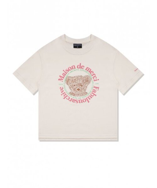 FABULOUS ARCHIVE(ファビュラスアーカイブ)の「ウィメンズベアフレンズリラックスクロップTシャツクリーム(FCC2TS386W)(Tシャツ/カットソー・レディース・アイボリー・MEDIUM/SMALL)」の1枚目の写真