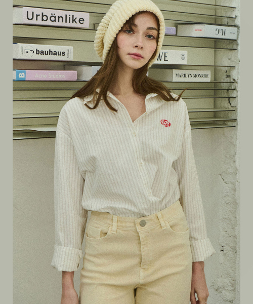 Stripe basic shirt - Beige