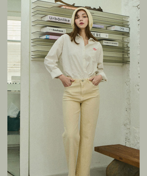 Stripe basic shirt - Beige