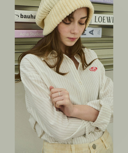 Stripe basic shirt - Beige