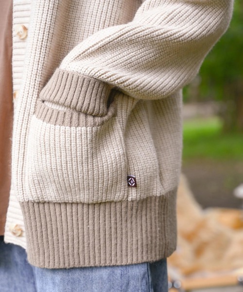 S'more(スモア)の「Bicolor knit cardigan (AW)(カーディガン/ボレロ・レディース・ベージュ/ブラウン・X-LARGE/SMALL/MEDIUM/LARGE)」の7枚目の写真