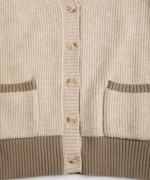 S'more(スモア)の「Bicolor knit cardigan (AW)(カーディガン/ボレロ・レディース・ベージュ/ブラウン・X-LARGE/SMALL/MEDIUM/LARGE)」の22枚目の写真