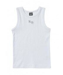 runningHIGH（ランニングハイ）の「グリッターRHロゴレーサーバックトップ[ホワイト]（Tシャツ/カットソー）」