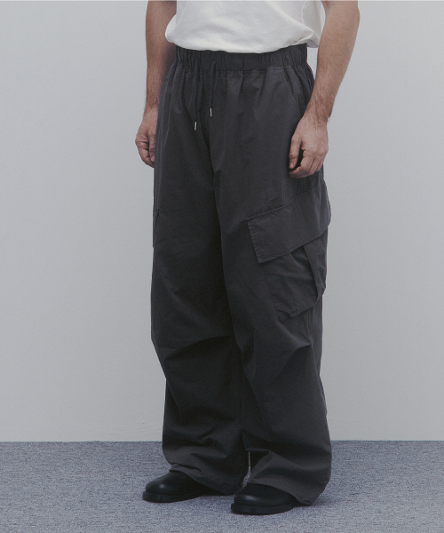 セール】ウィンターコットンワイドカーゴパンツ（ダークグレー